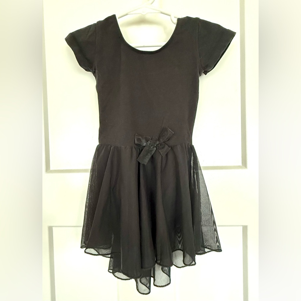 🖤 Black Ballet Leotard Dress – Size 110 (Approx. 4–5T)